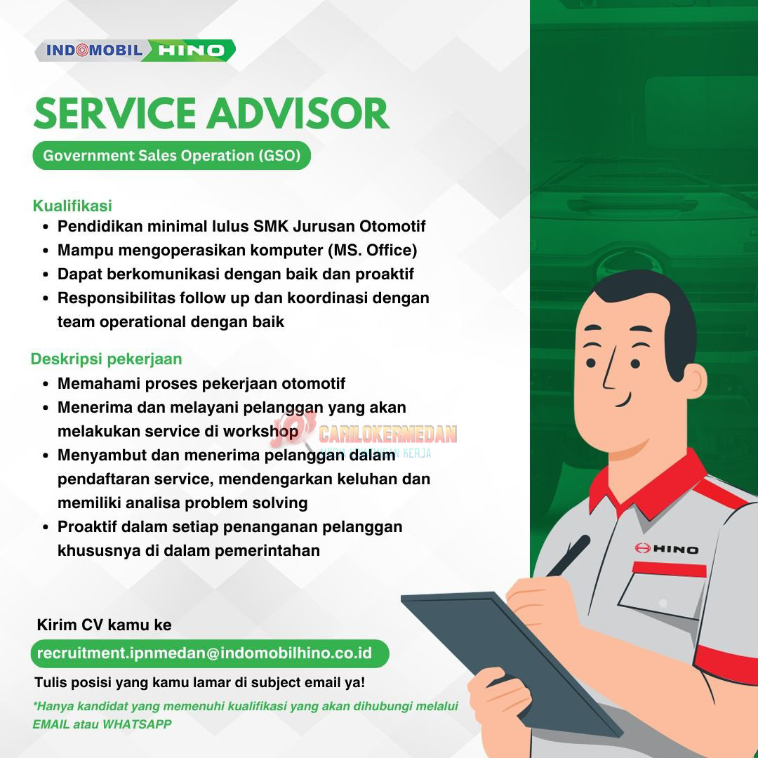 Loker SMA SMK D3 S1 Di PT Indomobil Hino Group Medan 6