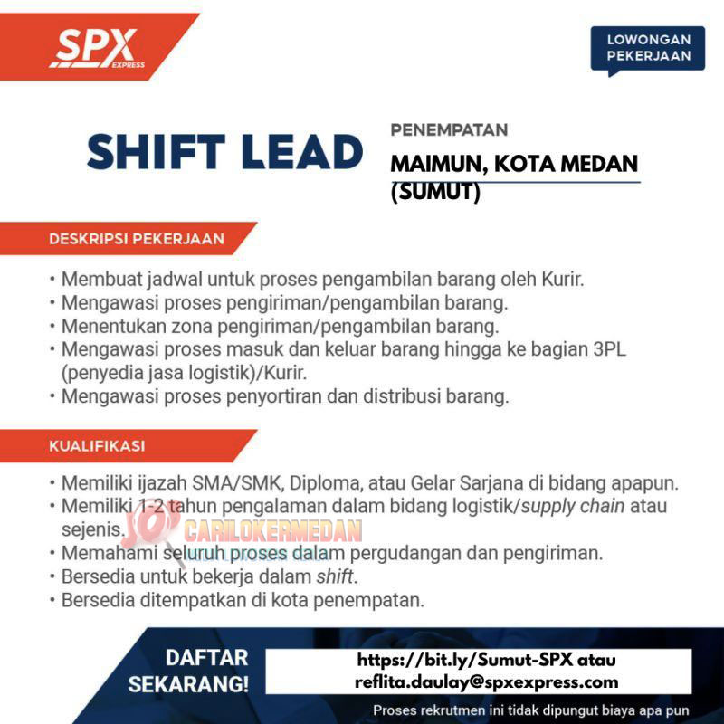 Loker SMA SMK D3 S1 Di SPX Express Medan Maimun 2025