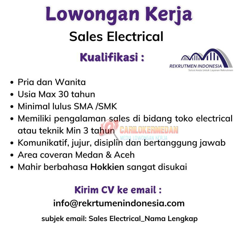 Loker SMA SMK Di Rekrutmen Indonesia Medan Agustus 2025