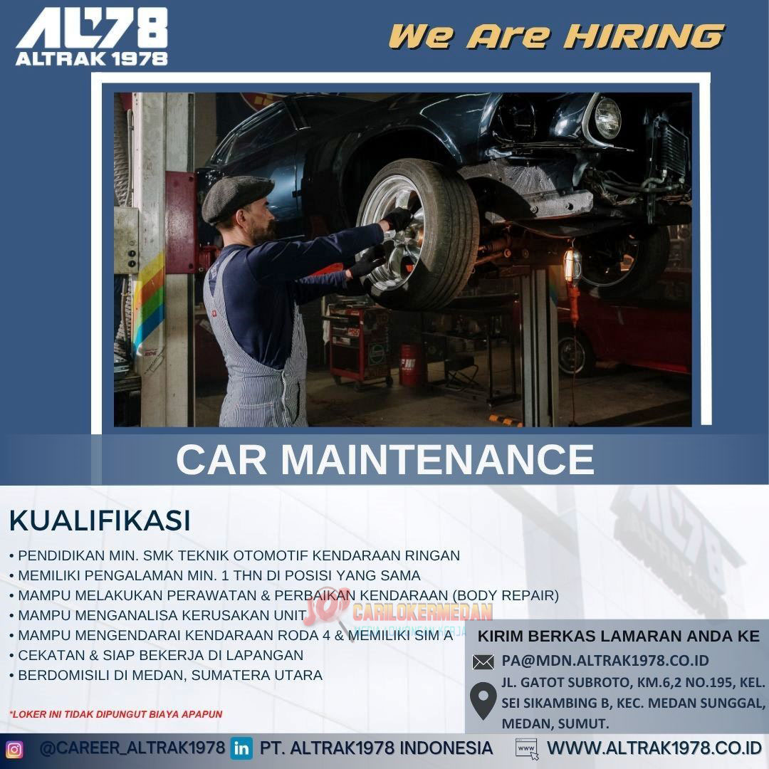 Loker SMK Di PT Altrak 1978 Indonesia Medan Agustus 2025