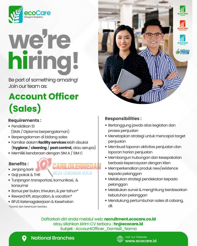 Loker Tamatan S1 Di PT Ecocare Indo Pasifik Medan Agustus 2025