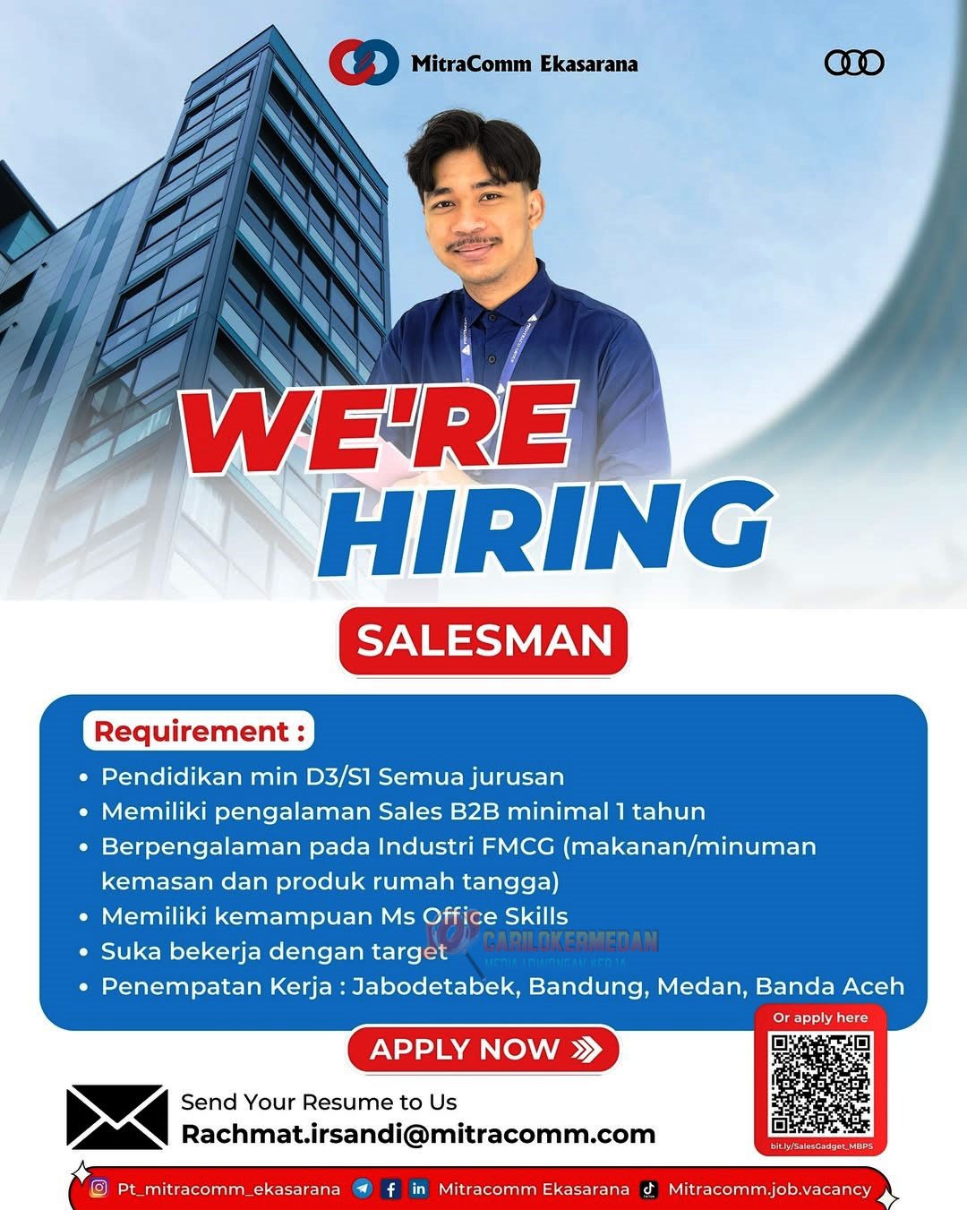 Loker D3 S1 Di PT Mitracomm Ekasarana Medan September 2025