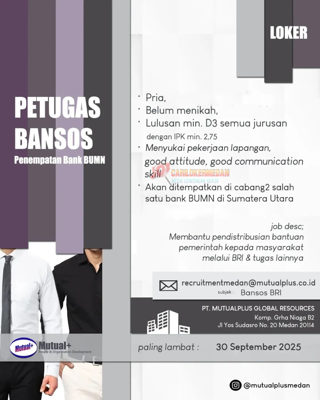 Loker D3 S1 Di PT Mutualplus Global Resources Medan September 2025 1