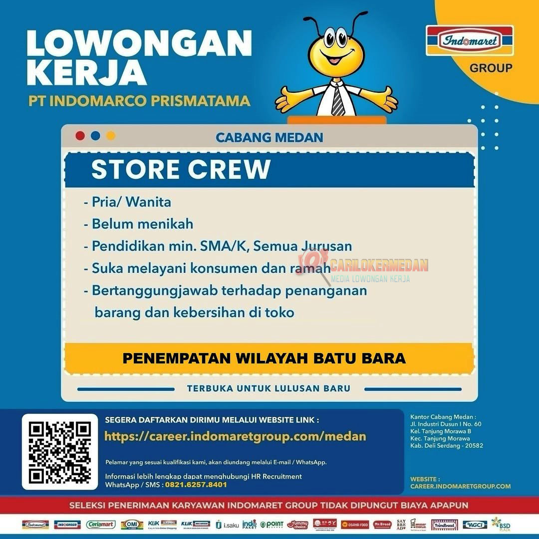 Loker SMA SMK Di PT Indomarco Prismatama Batu Bara September 2025