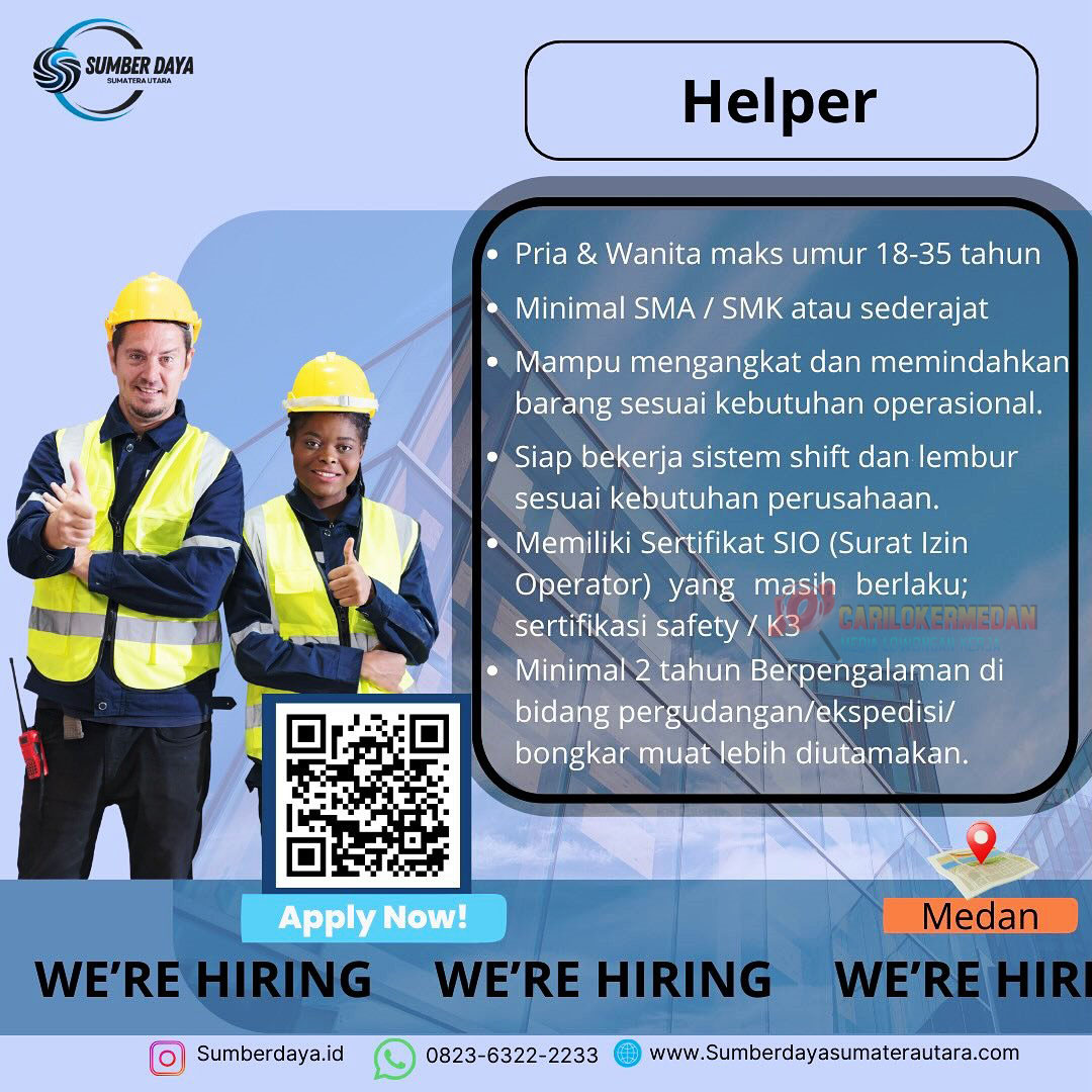 Loker SMA SMK Di PT Sumber Daya Sumatera Utara Medan Oktober 2025 2
