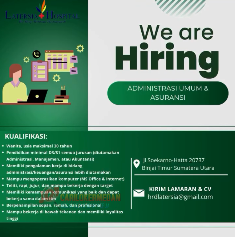 Loker Tamatan D3 S1 Di Latersia Hospital Binjai September 2025