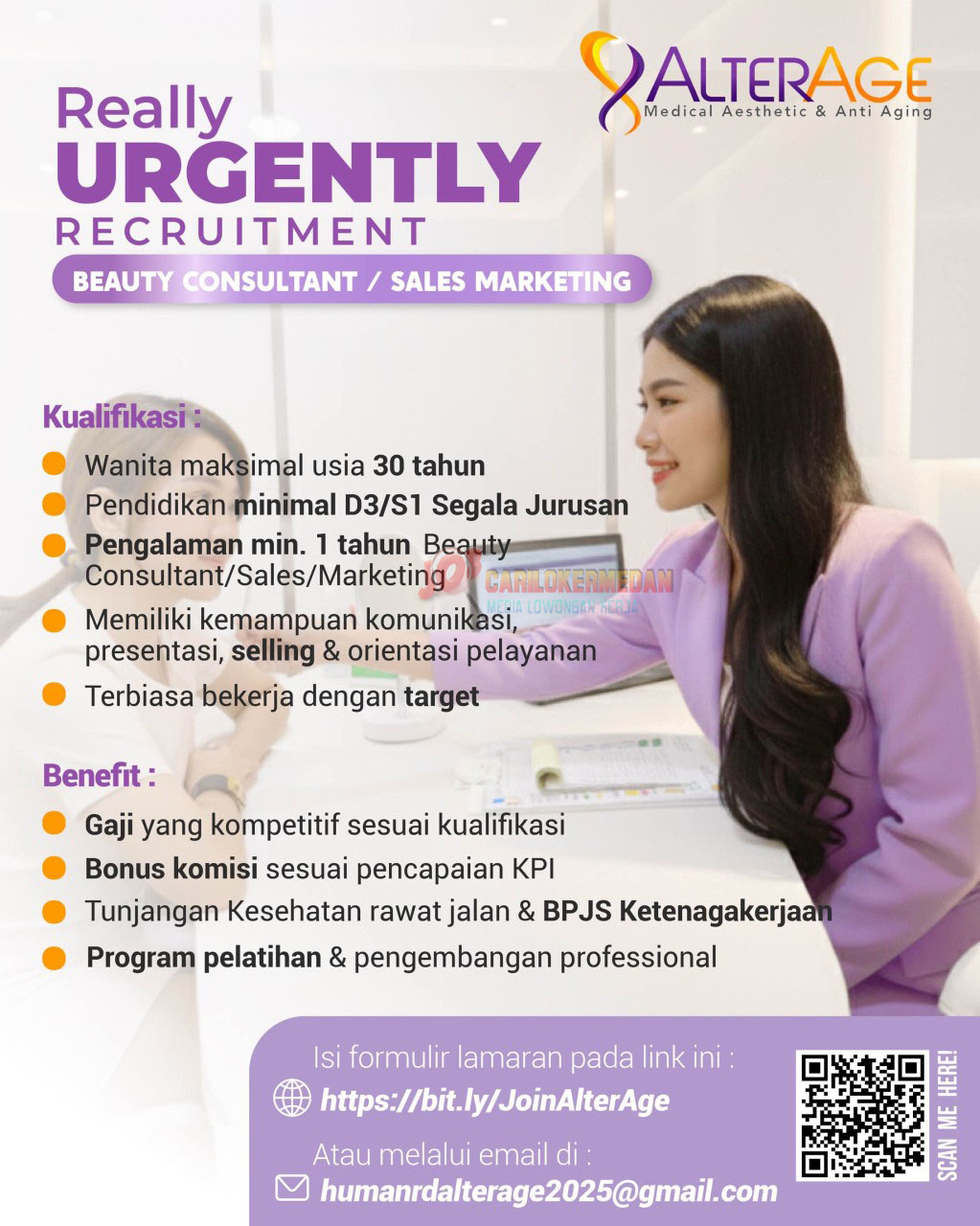 Loker D3 S1 Di Alter Age Aesthetic Clinic Medan Oktober 2025 1