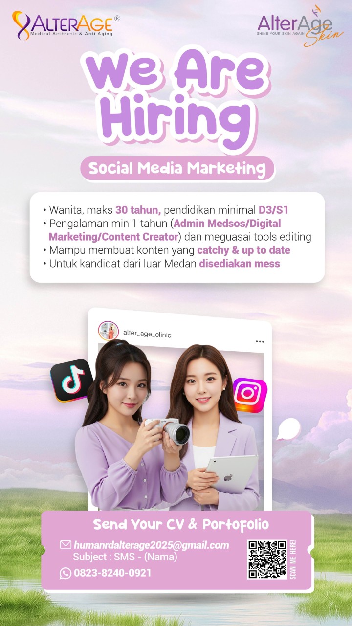 Loker D3 S1 Di Alter Age Aesthetic Clinic Medan Oktober 2025 2