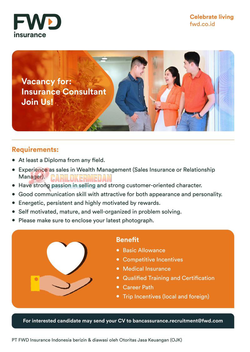 Loker D3 S1 Di PT FWD Insurance Indonesia Medan Oktober 2025