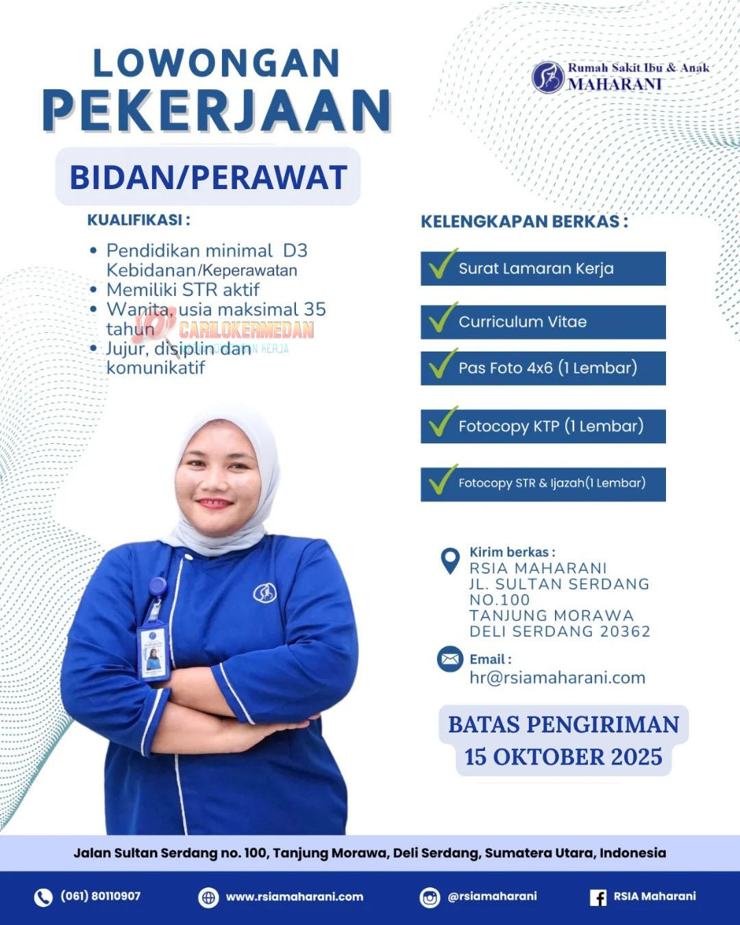 Loker D3 S1 Di RSIA Maharani Tanjung Morawa Oktober 2025
