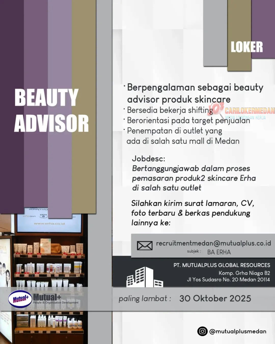 Loker Di PT Mutualplus Global Resources Medan Oktober 2025