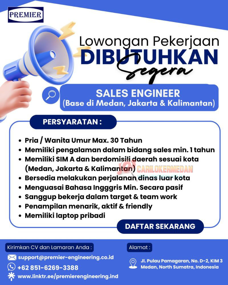 Loker Di PT Premier Engineering Indonesia Medan Oktober 2025