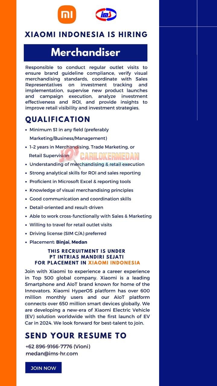 Loker S1 Di PT Intrias Mandiri Sejati Medan Binjai Oktober 2025