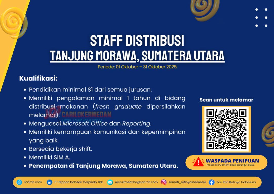 Loker S1 Di PT Nippon Indosari Corpindo Tbk Tanjung Morawa Oktober 2025