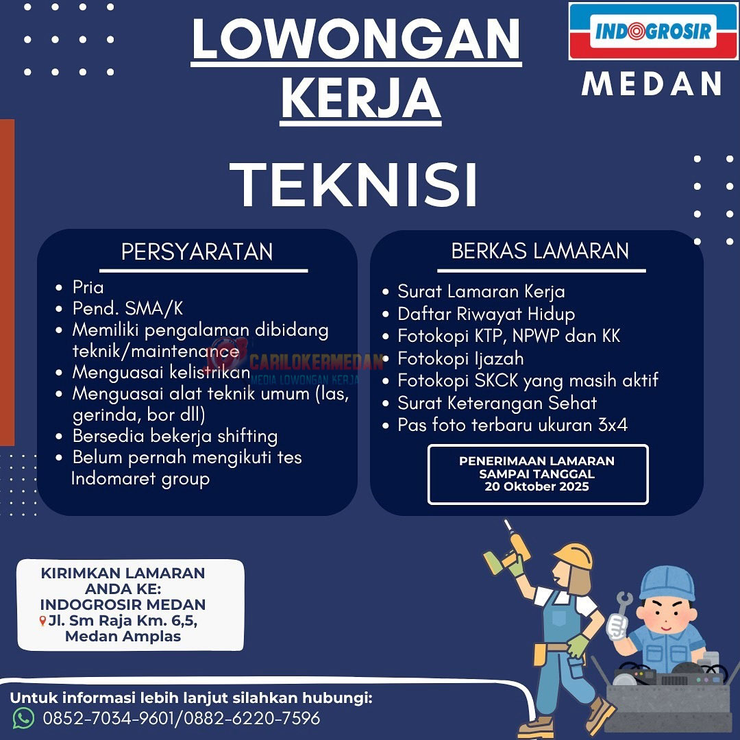Loker SMA SMK Di PT Inti Cakrawala Citra Medan Oktober 2025