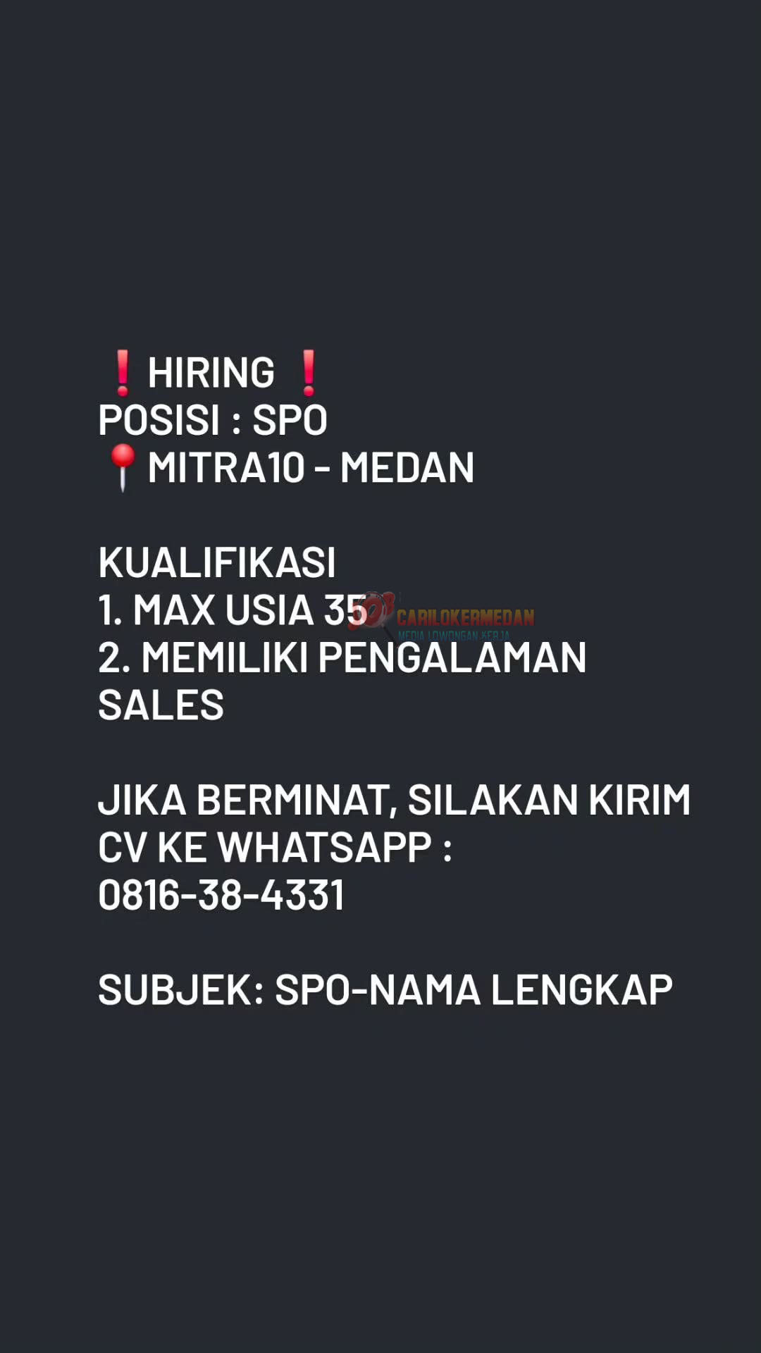 Loker SMA SMK Di PT Intrias Mandiri Sejati Medan Oktober 2025 5