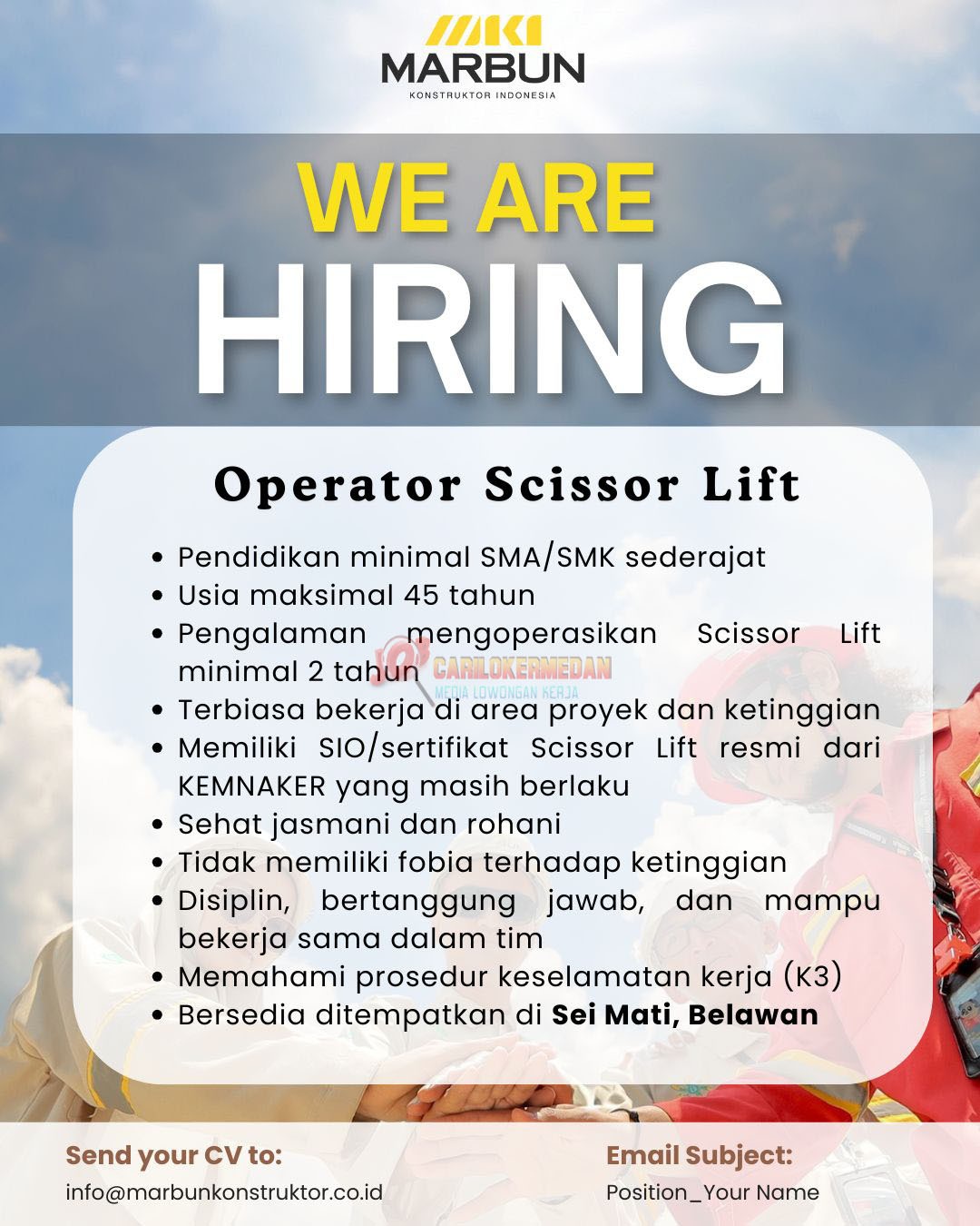 Loker SMA SMK Di PT Marbun Konstuktor Indonesia Belawan Medan 1