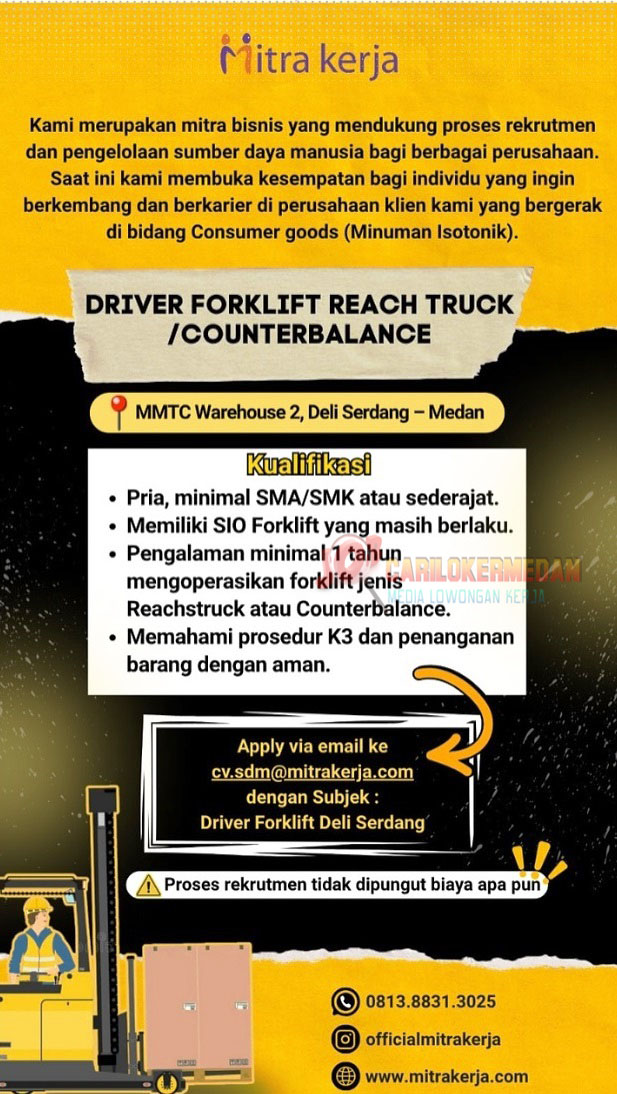 Loker SMA SMK Di PT Mitra Kerja Utama Medan Oktober 2025