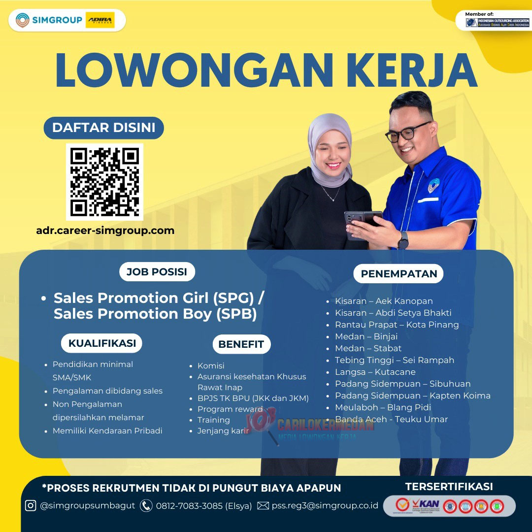 Loker SMA SMK Di PT Swakarya Insan Mandiri Medan Oktober 2025
