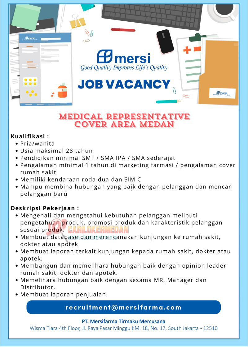 Loker SMA SMK SMF Di PT Mersifarma TM Medan Oktober 2025