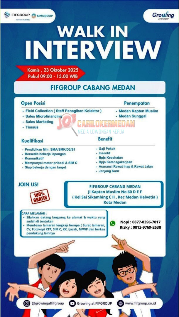 Loker Tamatan SMA SMK D3 S1 Di SIM Group Medan Oktober 2025
