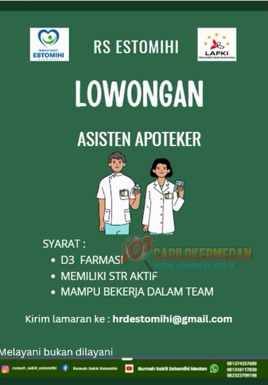 Lowongan Kerja D3 S1 Di RSU Estomihi Medan Oktober 2025