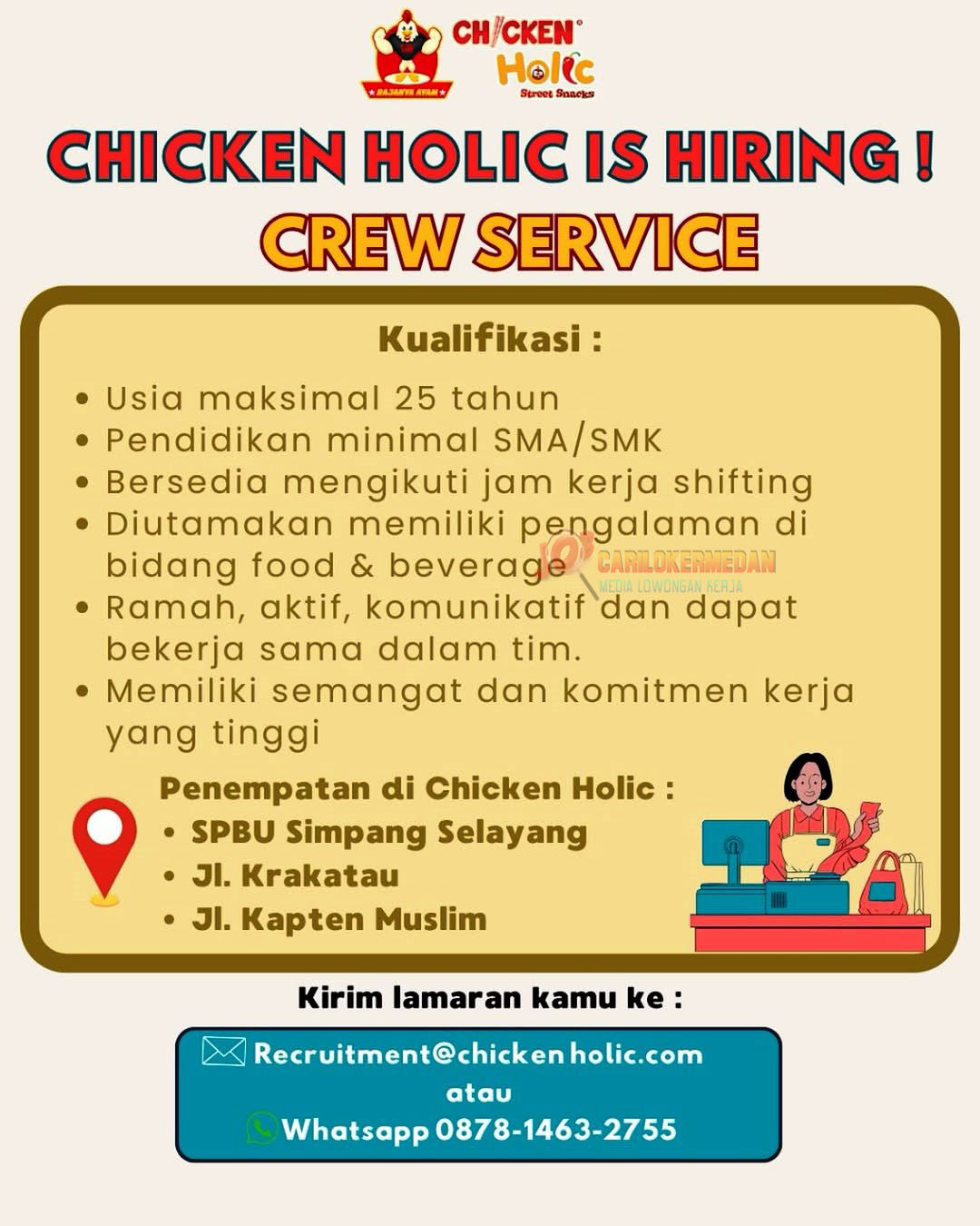 Lowongan Kerja SMA SMK Di Chicken Holic Medan Oktober 2025