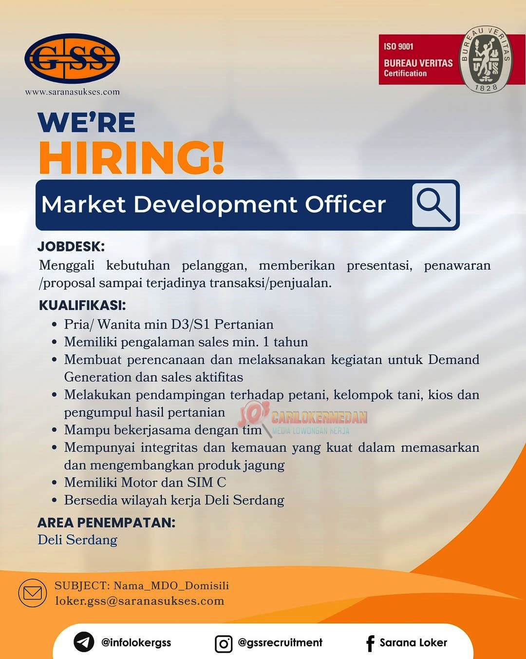 Loker D3 S1 Di PT Global Sarana Sukses Deli Serdang November 2025