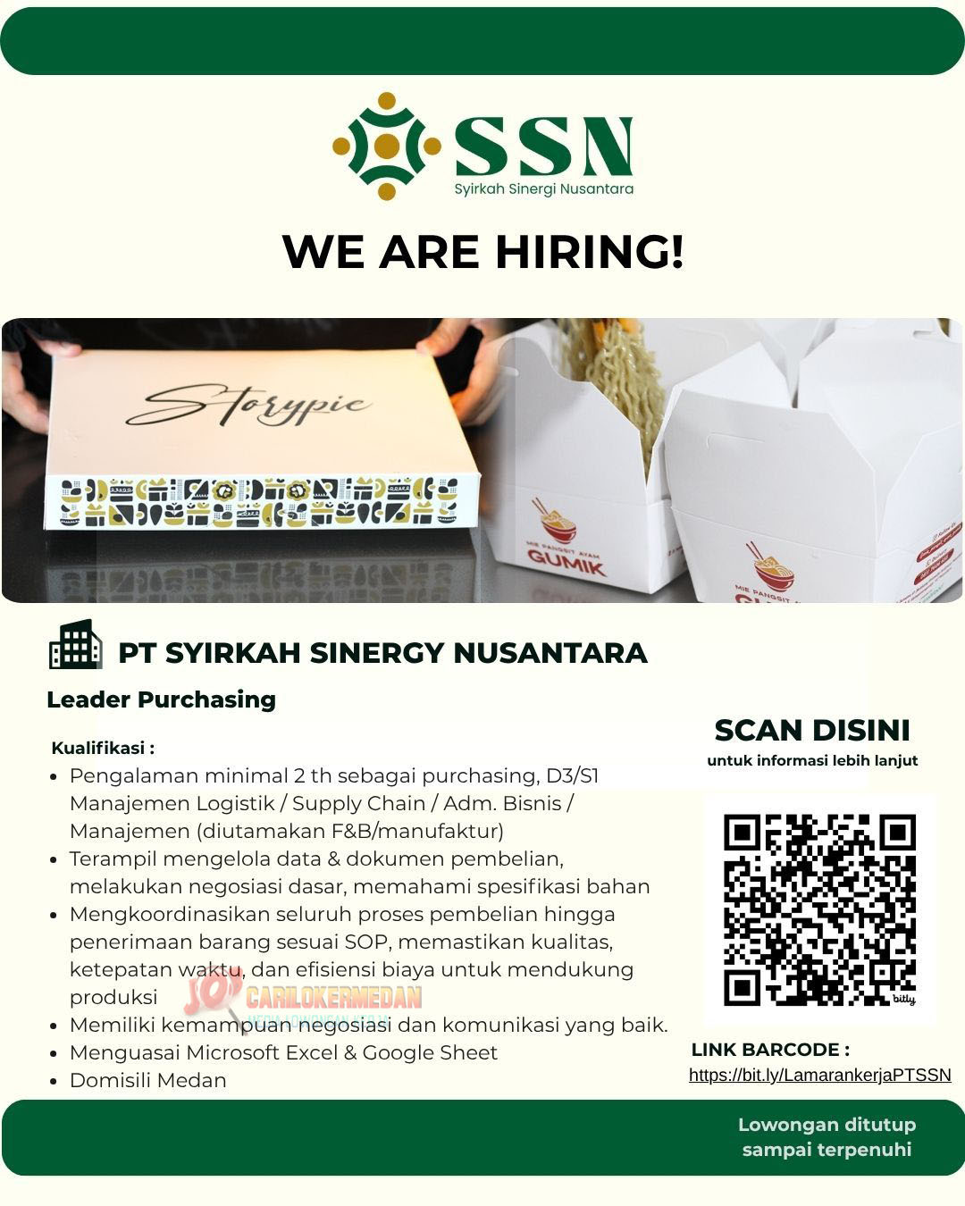 Loker D3 S1 Di PT Syirkah Sinergi Nusantara Medan November 2025