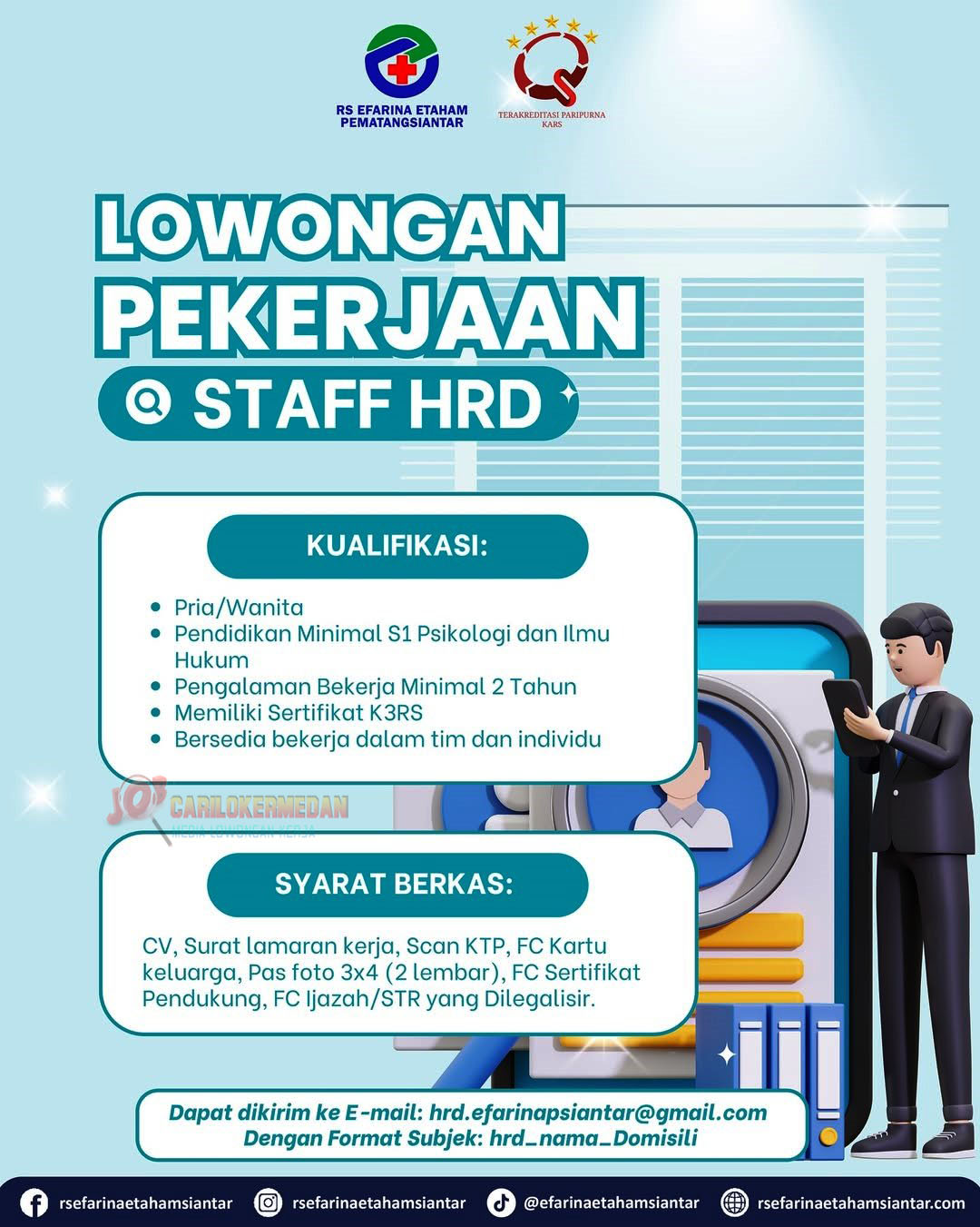 Loker D3 S1 Di RS Efarina Etaham Siantar November 2025 1
