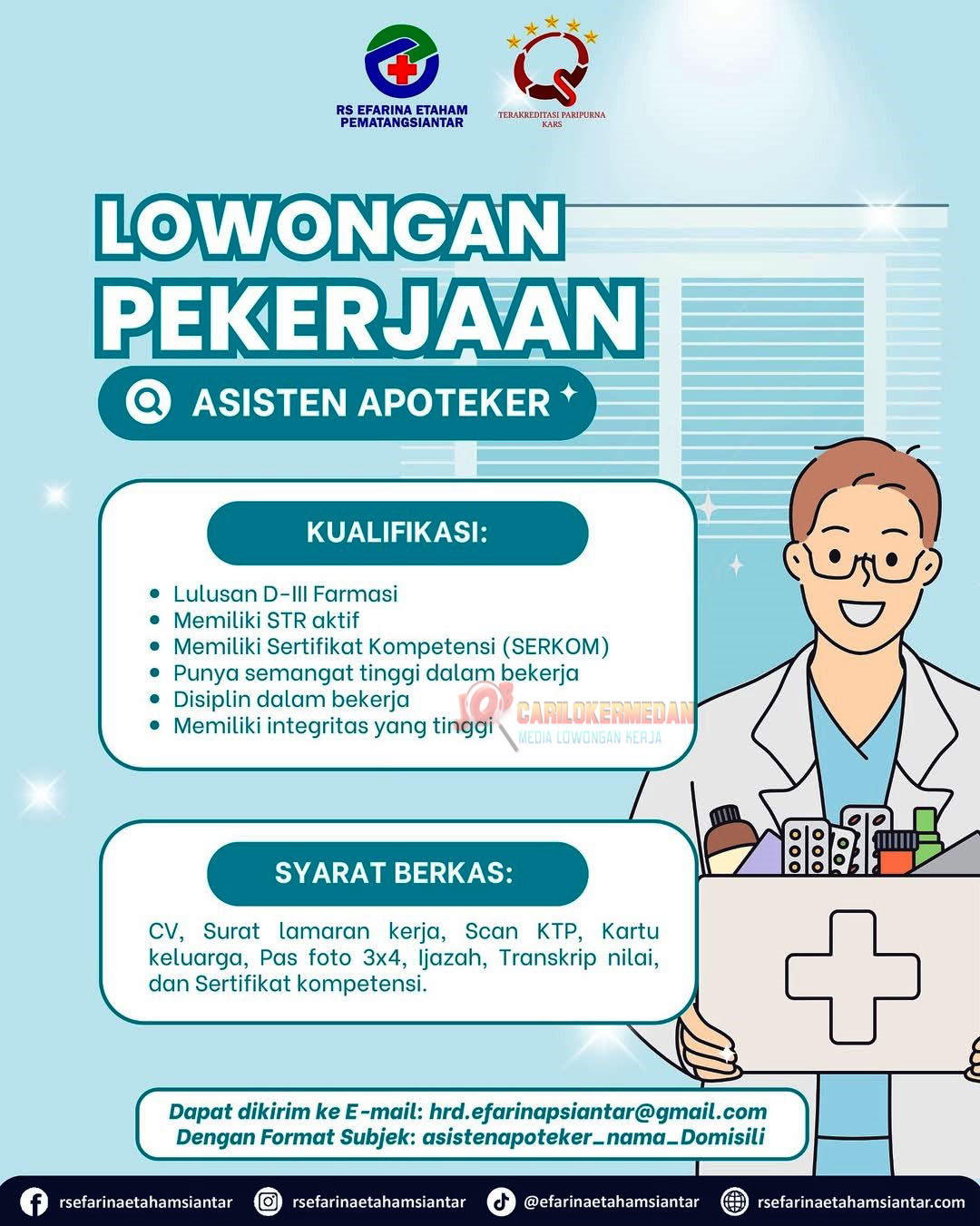 Loker D3 S1 Di RS Efarina Etaham Siantar November 2025 2