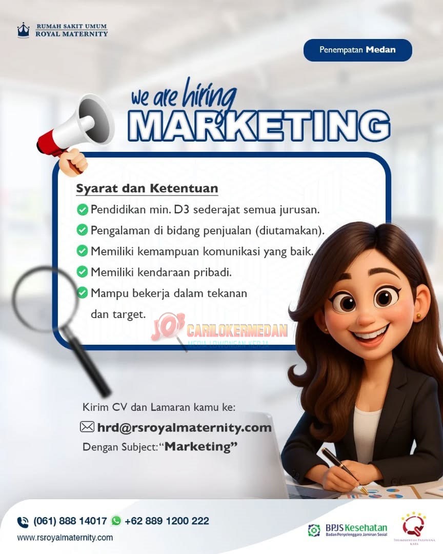 Loker D3 S1 Di RSU Royal Maternity Medan November 2025