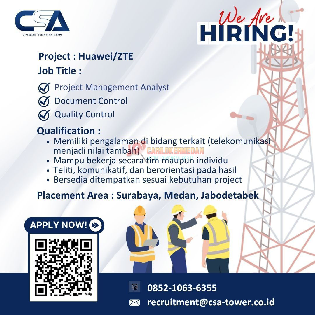 Loker Di PT Ciptajaya Sejahtera Abadi Medan November 2025