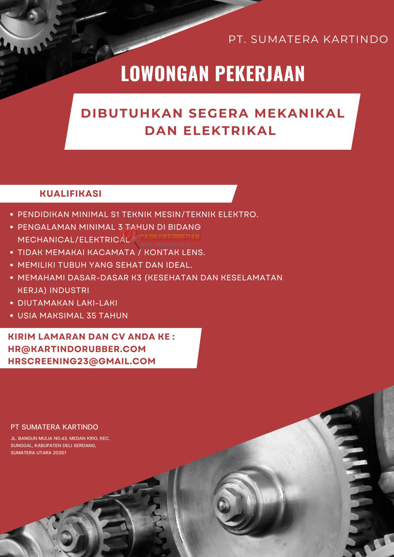 Loker S1 Di PT Sumatera Kartindo Medan November 2025