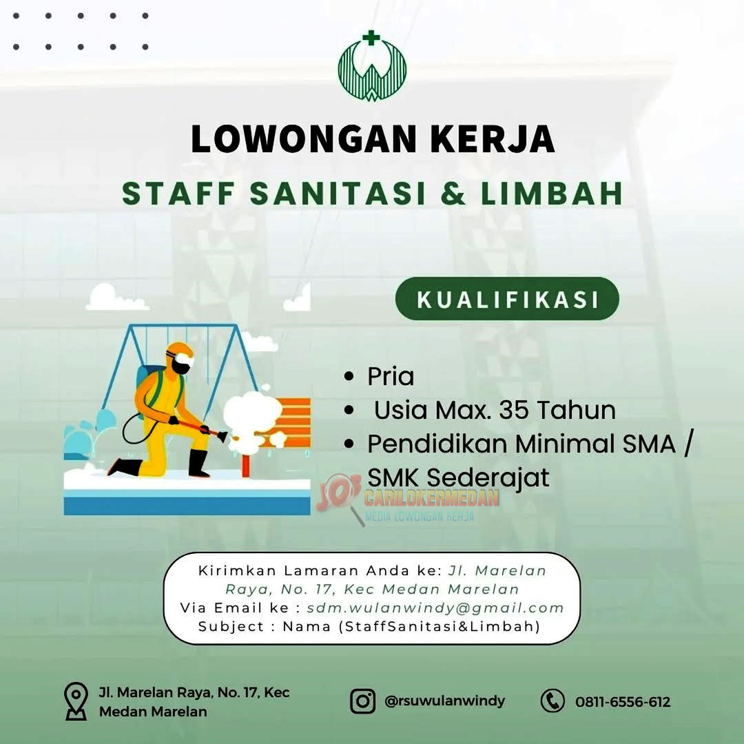 Loker SMA SMK D3 Di RSU Wulan Windy Medan Marelan 2025 2