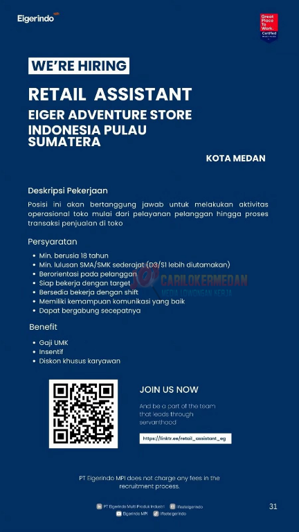 Loker SMA SMK D3 S1 Di PT Eigerindo Multi Produk Industri Medan