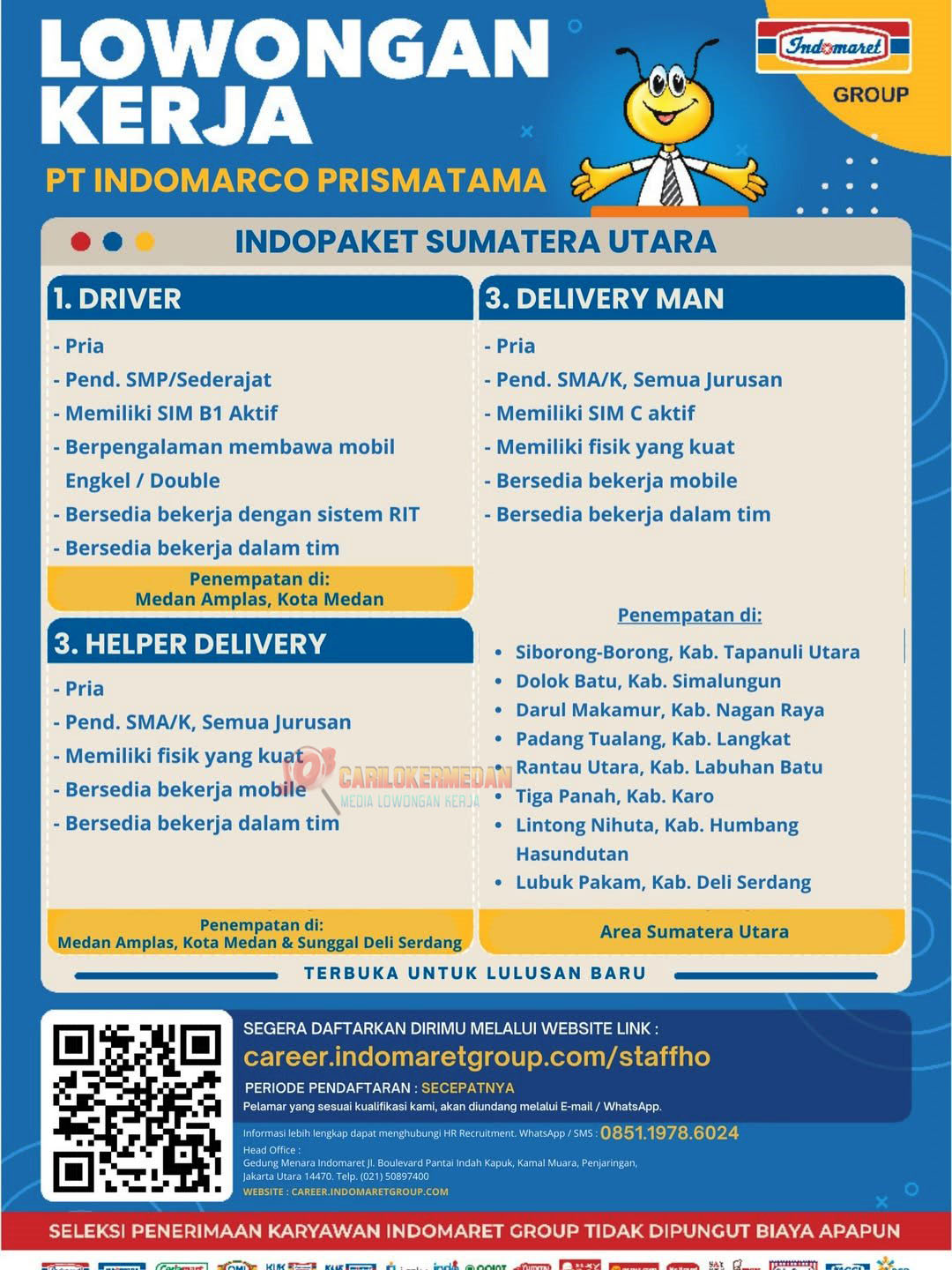 Loker SMP SMA SMK Di PT Indomarco Prismatama Medan 2025