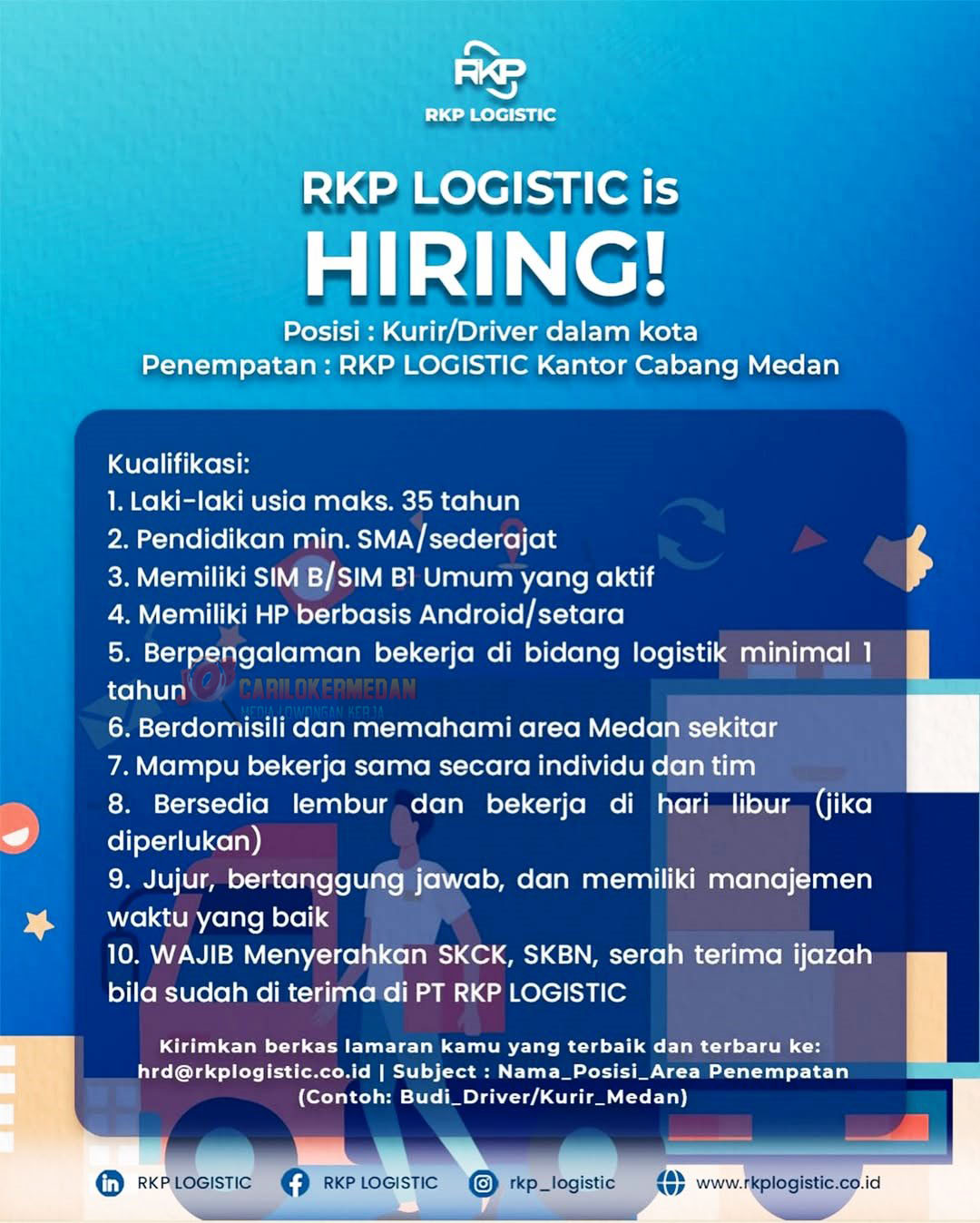Loker Tamatan SMA SMK Di RKP Logistic Medan November 2025