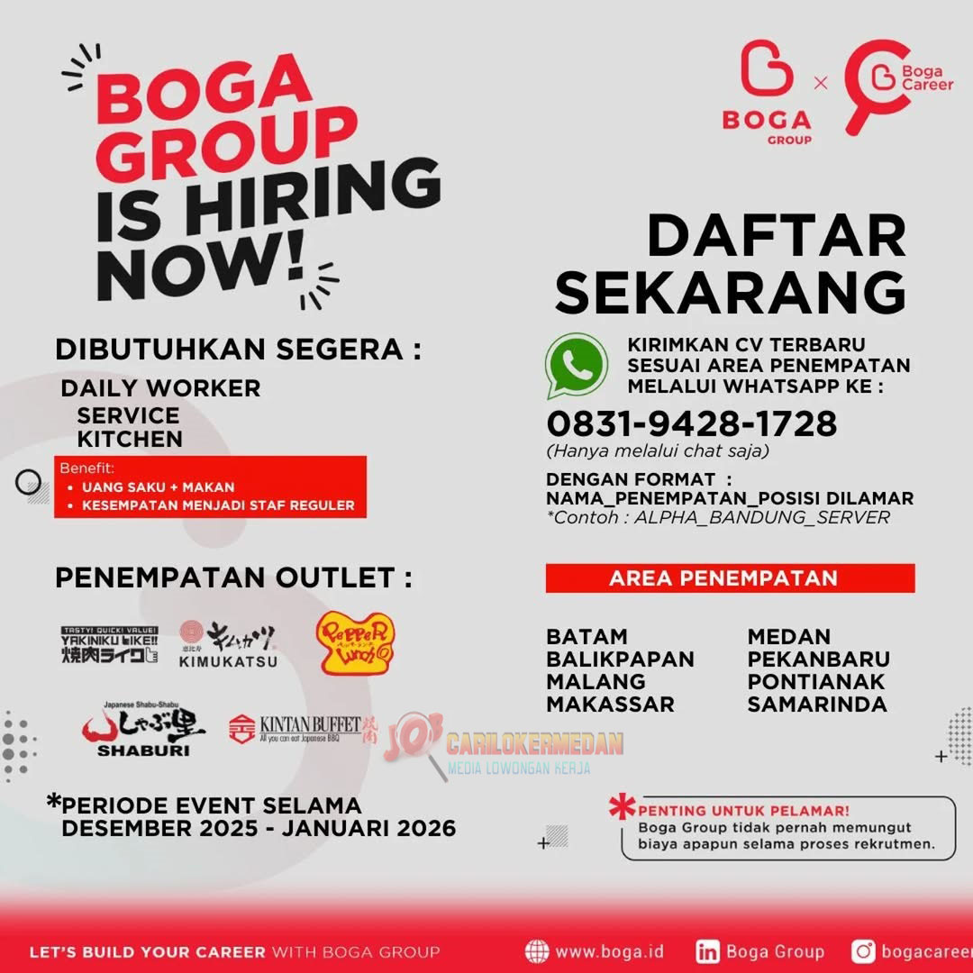 Lowongan Kerja Di Boga Group Medan November 2025