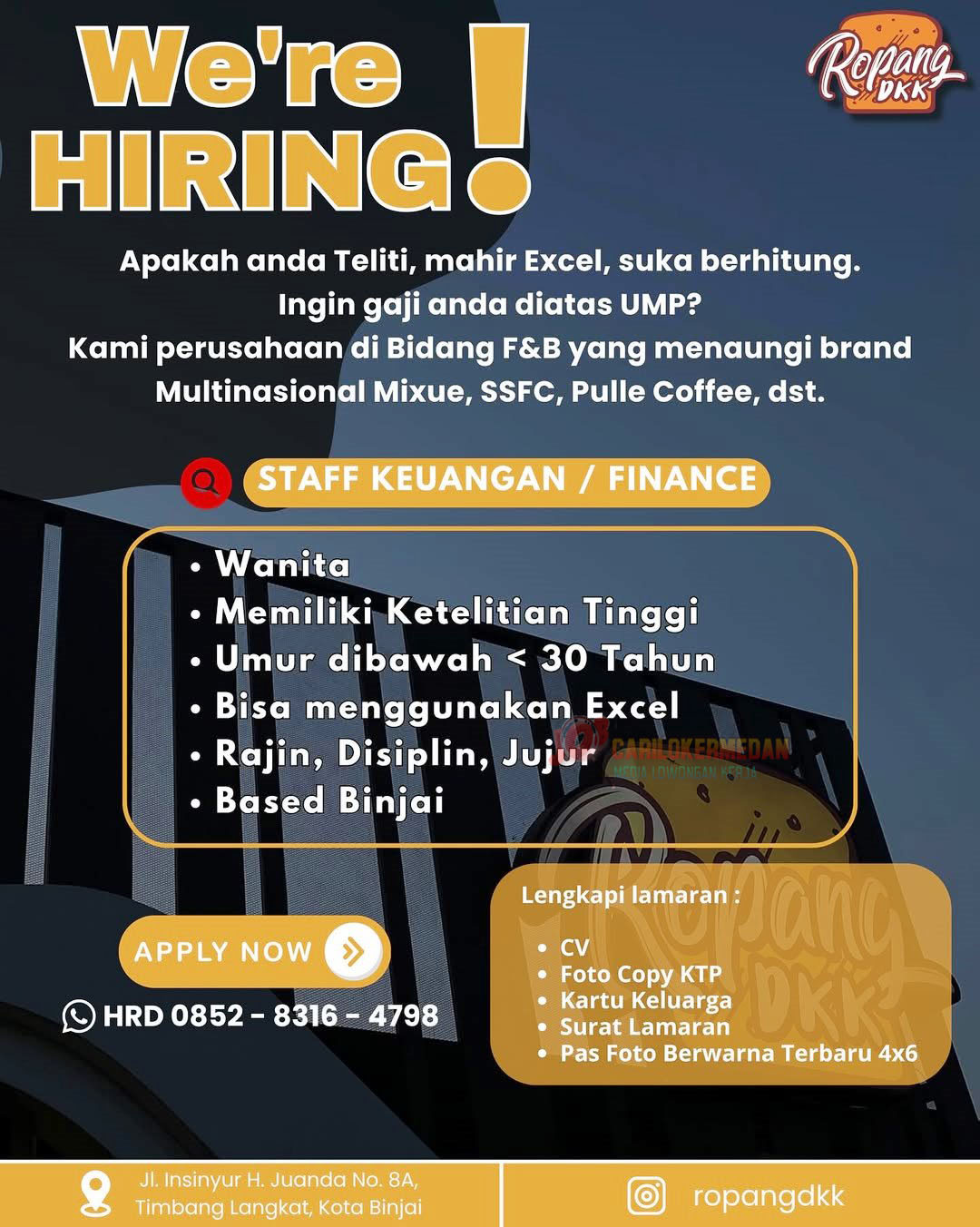 Lowongan Kerja Di Ropang DKK Binjai November 2025