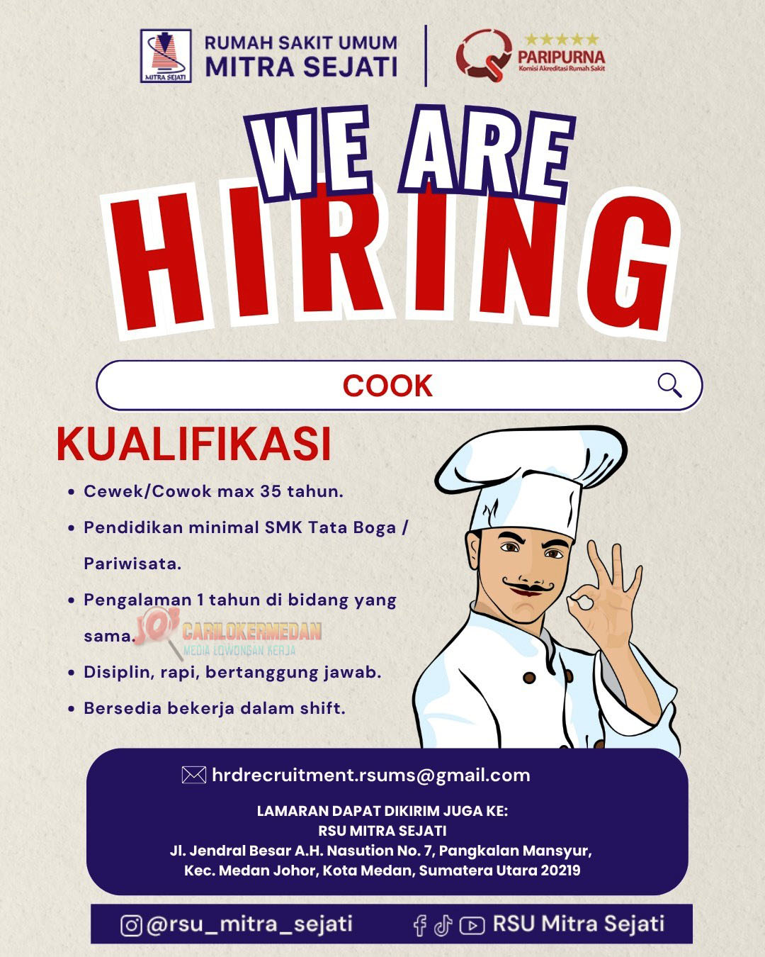 Lowongan Kerja SMK Di RSU Mitra Sejati Medan November 2025