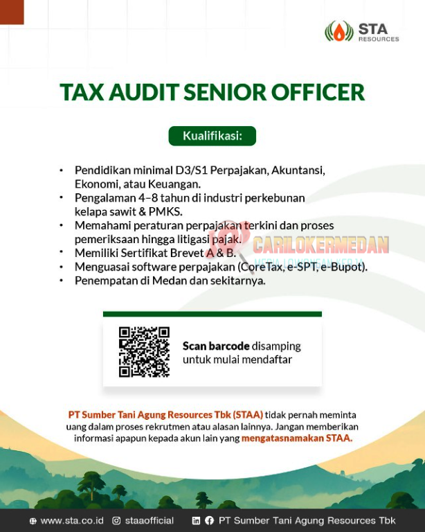 Loker D3 S1 Di PT Sumber Tani Agung Resources Medan 2025 3