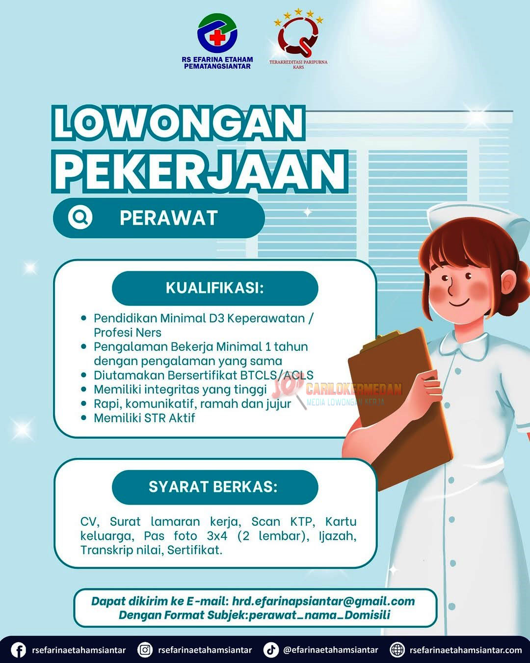 Loker Di RS Efarina Etaham Pematang Siantar Desember 2025 1