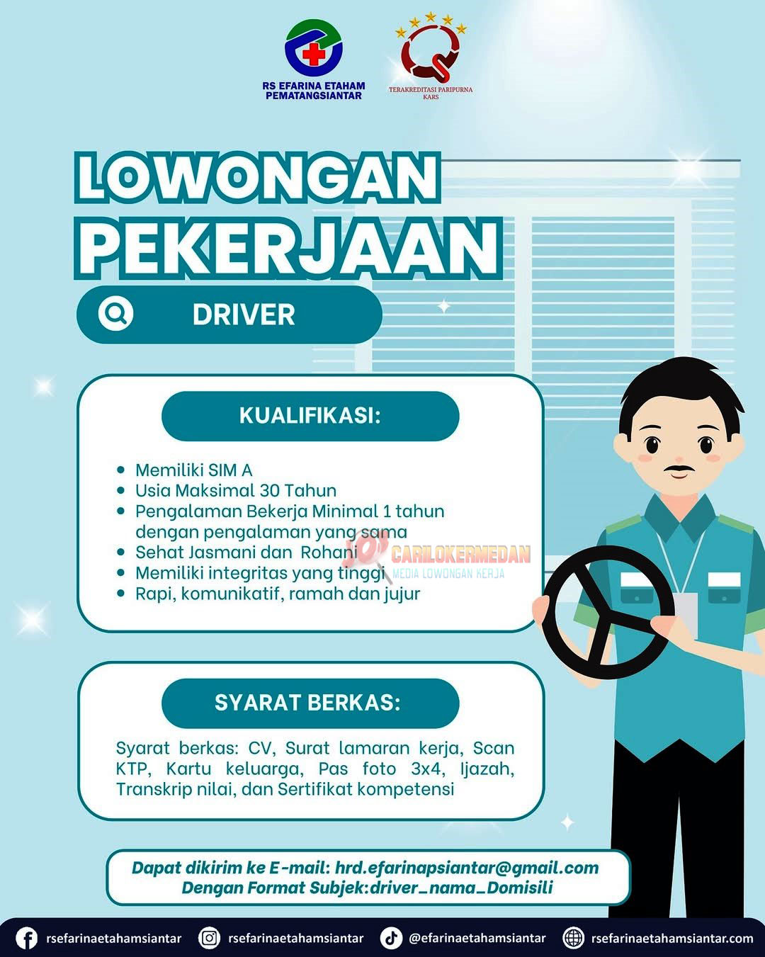 Loker Di RS Efarina Etaham Pematang Siantar Desember 2025 2