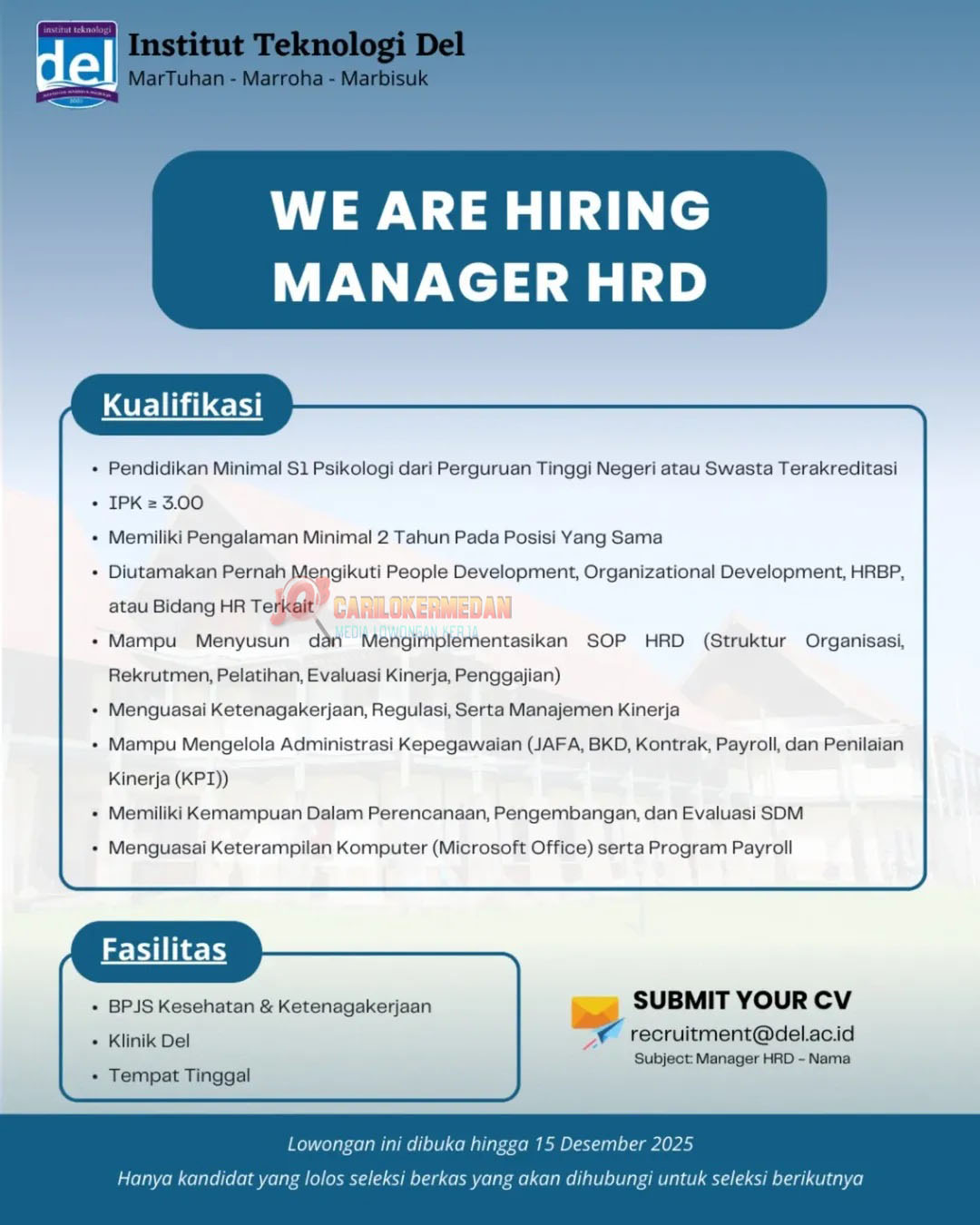 Loker S1 Di Institut Teknologi Del Laguboti Toba Samosir 2025 2