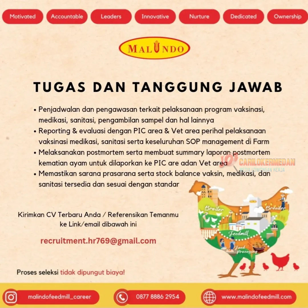 Loker S1 Di PT Malindo Feedmill Tbk Medan Desember 2025 1