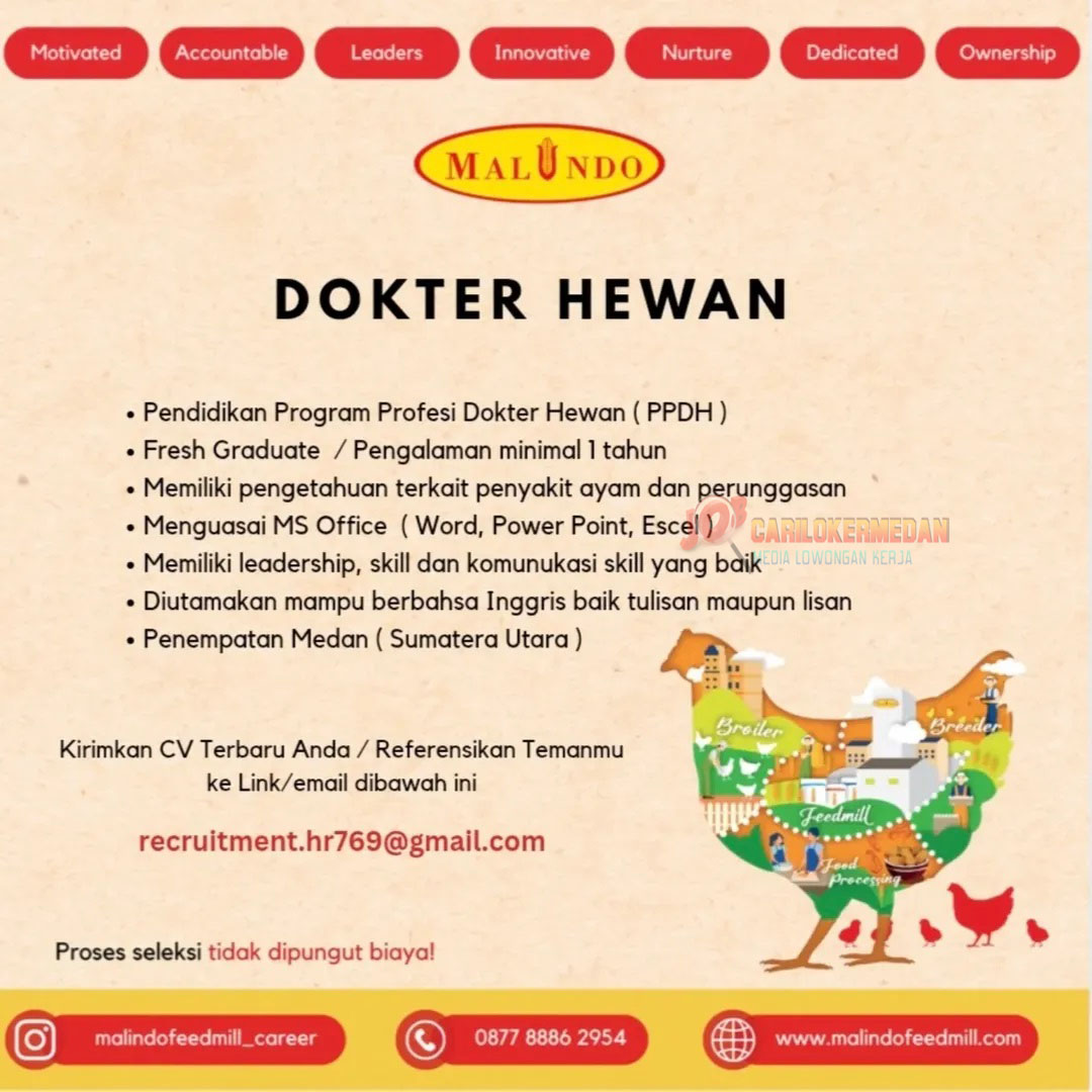 Loker S1 Di PT Malindo Feedmill Tbk Medan Desember 2025