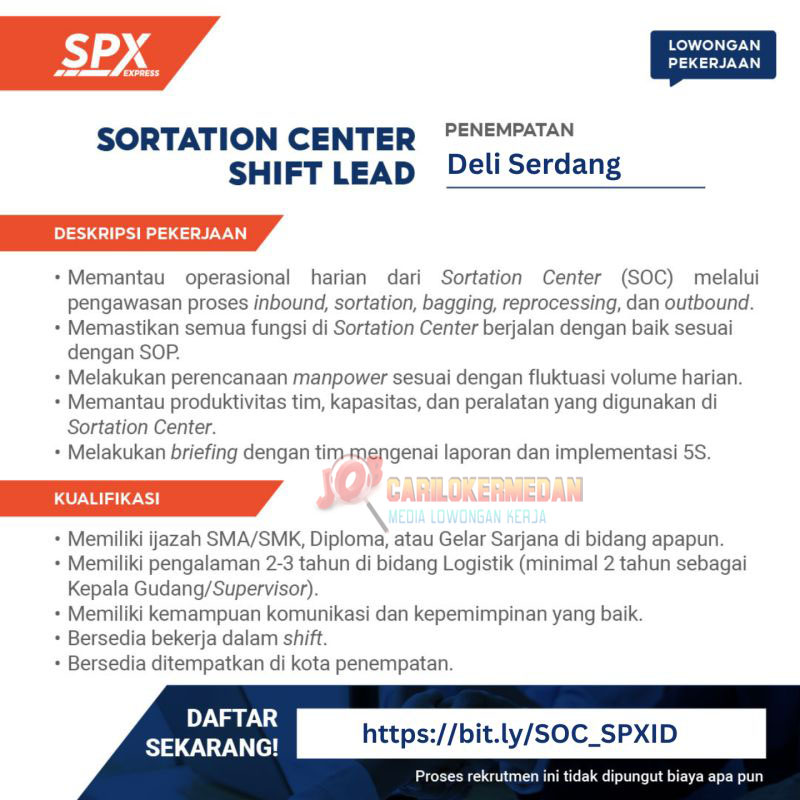 Loker SMA SMK D3 S1 Di Shopee Express Deli Serdang Desember 2025