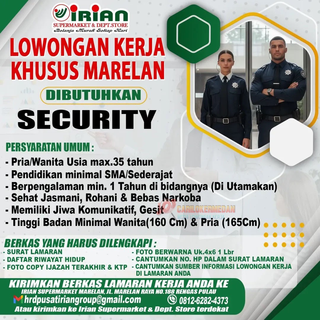 Loker SMA SMK Di Irian Supermarket & Dept Store Marelan 2025