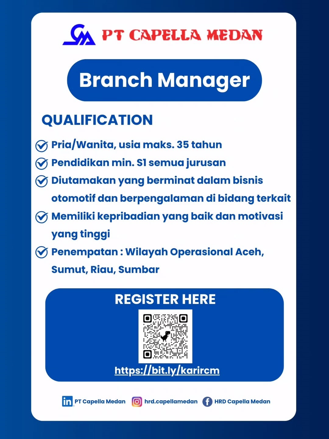Loker SMA SMK S1 Di PT Capella Medan Medan Sumut Desember 2025 2